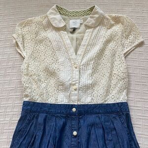 Anthropologie lace denim dress.